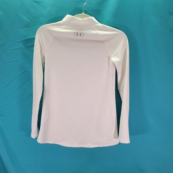 Under Armour Youth L White Long-Sleeve ColdGear Fitted Shirt - Picture 5 of 10